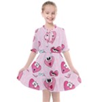 Emoji Heart Kids  All Frills Chiffon Dress