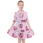 Emoji Heart Kids  All Frills Chiffon Dress