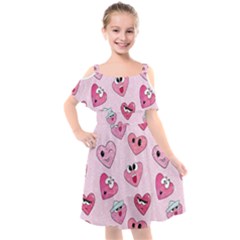 Kids  Cut Out Shoulders Chiffon Dress 