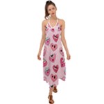 Emoji Heart Halter Tie Back Dress 