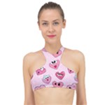 Emoji Heart High Neck Bikini Top