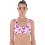 Emoji Heart Cross Back Hipster Bikini Top 