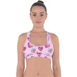 Emoji Heart Cross Back Hipster Bikini Top 