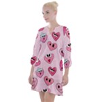 Emoji Heart Open Neck Shift Dress