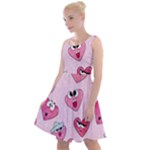 Emoji Heart Knee Length Skater Dress