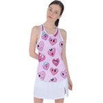 Emoji Heart Racer Back Mesh Tank Top