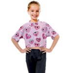 Emoji Heart Kids Mock Neck Tee