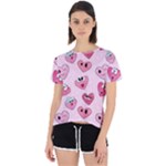 Emoji Heart Open Back Sport Tee