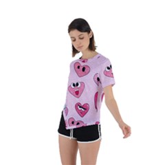 Asymmetrical Short Sleeve Sports T-Shirt 