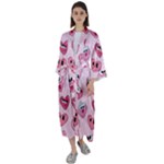 Emoji Heart Maxi Satin Kimono