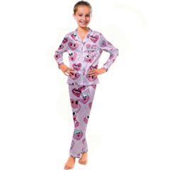 Kids  Satin Long Sleeve Pajamas Set 