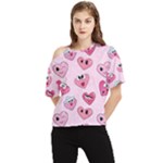 Emoji Heart One Shoulder Cut Out Tee