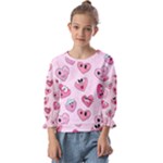 Emoji Heart Kids  Cuff Sleeve Top