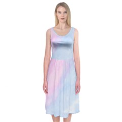 watercolor clouds2 Midi Sleeveless Dress from ArtsNow.com