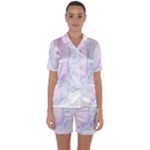 color flow Satin Short Sleeve Pajamas Set