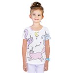  Cute unicorn cats Kids  One Piece Tee