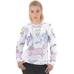  Cute unicorn cats Women s Overhead Hoodie