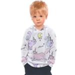  Cute unicorn cats Kids  Overhead Hoodie