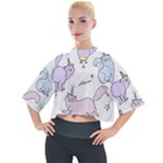  Cute unicorn cats Mock Neck Tee