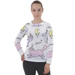  Cute unicorn cats Women s Long Sleeve Raglan Tee