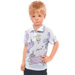  Cute unicorn cats Kids  Polo Tee