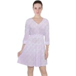 unicorns pattern Quarter Sleeve Ruffle Waist Dress