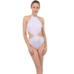 unicorns pattern Halter Side Cut Swimsuit