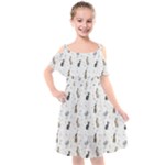 Cute Rabbit Kids  Cut Out Shoulders Chiffon Dress