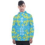 Abstract pattern geometric backgrounds   Men s Front Pocket Pullover Windbreaker