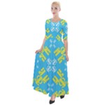 Abstract pattern geometric backgrounds   Half Sleeves Maxi Dress