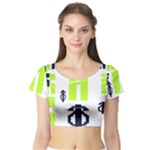 Abstract pattern geometric backgrounds   Short Sleeve Crop Top