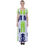 Abstract pattern geometric backgrounds   High Waist Short Sleeve Maxi Dress