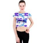 Abstract pattern geometric backgrounds   Crew Neck Crop Top