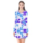 Abstract pattern geometric backgrounds   Long Sleeve V-neck Flare Dress
