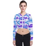 Abstract pattern geometric backgrounds   Long Sleeve Zip Up Bomber Jacket