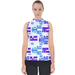 Abstract pattern geometric backgrounds   Mock Neck Shell Top