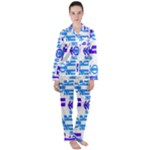 Abstract pattern geometric backgrounds   Satin Long Sleeve Pajamas Set