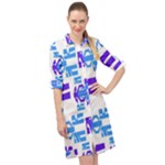 Abstract pattern geometric backgrounds   Long Sleeve Mini Shirt Dress