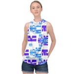 Abstract pattern geometric backgrounds   High Neck Satin Top