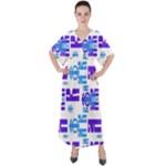 Abstract pattern geometric backgrounds   V-Neck Boho Style Maxi Dress