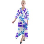 Abstract pattern geometric backgrounds   Quarter Sleeve Wrap Front Maxi Dress