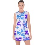 Abstract pattern geometric backgrounds   Lace Up Front Bodycon Dress