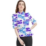 Abstract pattern geometric backgrounds   Frill Neck Blouse