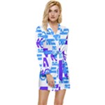 Abstract pattern geometric backgrounds   Long Sleeve Satin Robe