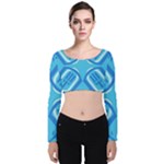 Abstract pattern geometric backgrounds   Velvet Long Sleeve Crop Top