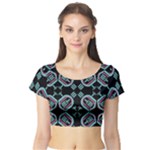 Abstract pattern geometric backgrounds   Short Sleeve Crop Top