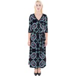 Abstract pattern geometric backgrounds   Quarter Sleeve Wrap Maxi Dress