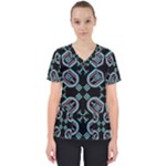 Abstract pattern geometric backgrounds   Women s V-Neck Scrub Top