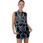 Abstract pattern geometric backgrounds   Sleeveless Chiffon Button Shirt