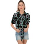 Abstract pattern geometric backgrounds   Tie Front Shirt 